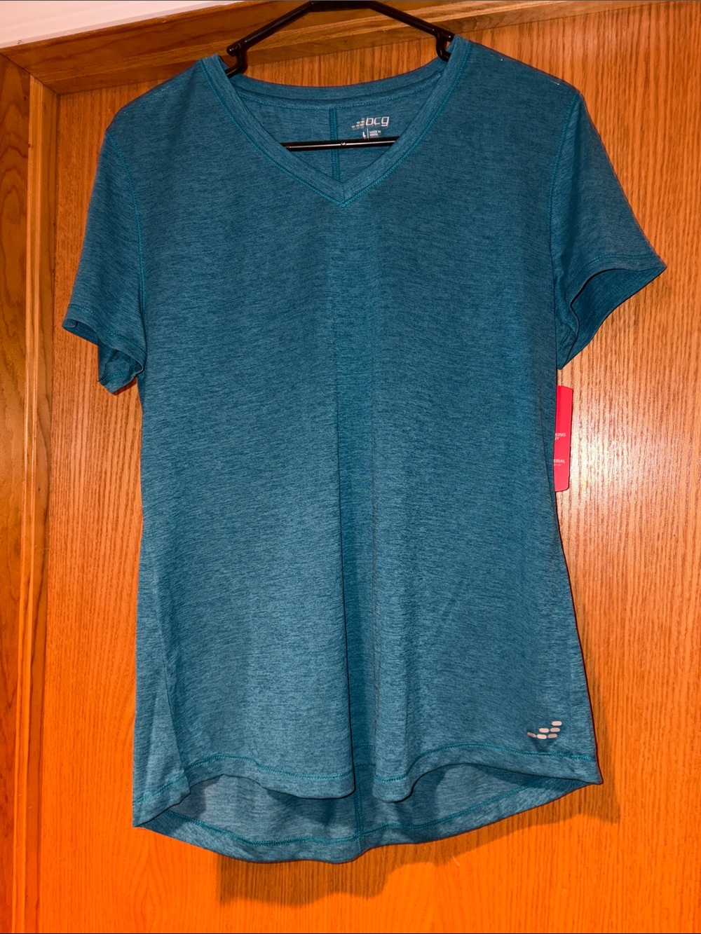 bcg Women's Teal V-Neck Short Sleeve Active Tee